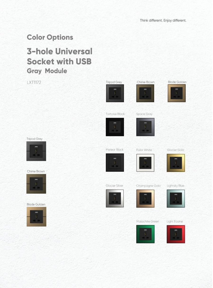 3-Hole Universal Socket with USB view 4