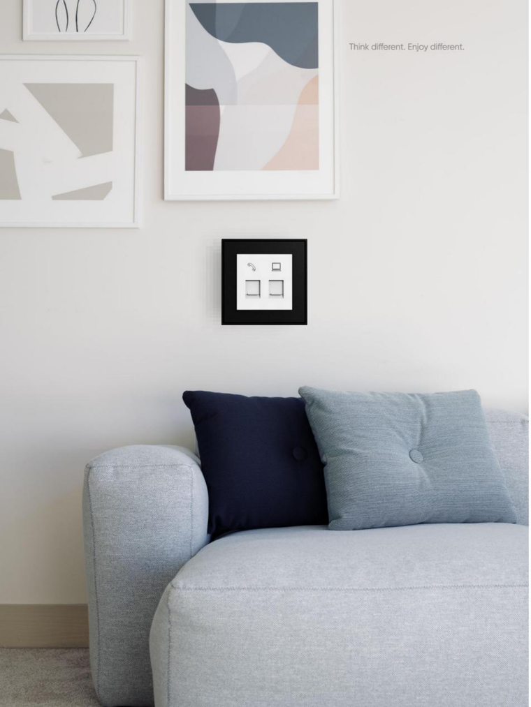 LXT1177 Telephone + Computer Socket — KNX Combined RJ11 + RJ45 outlet, Dubai UAE
