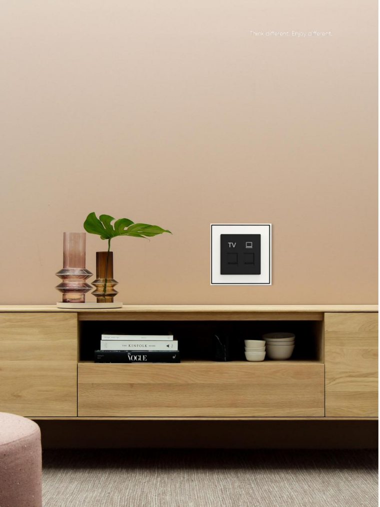 LXT1178 TV + Computer Socket — LEXA KNX Combined coax + RJ45 outlet supplied in Dubai, UAE