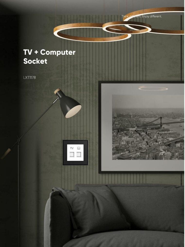 TV + Computer Socket view 2